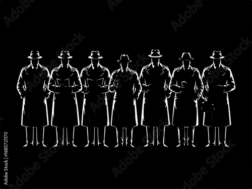 Detective Silhouette Vector Illustration 