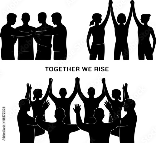 "Teamwork and Unity Icons partnership, Group,  Vector Bundle