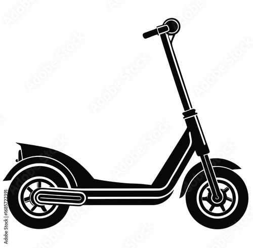 Isolated red vintage toy scooter on a white background