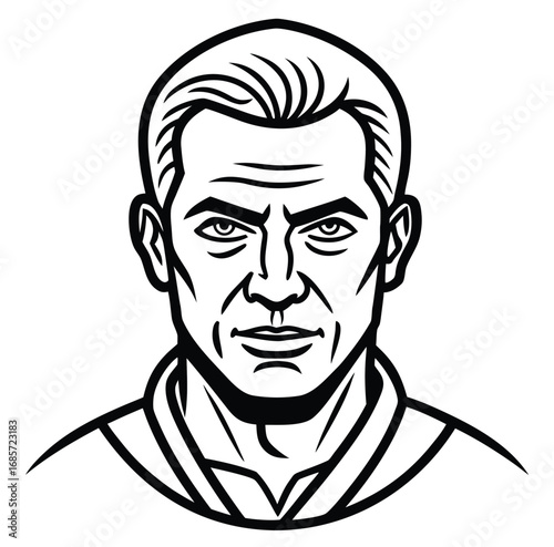 Vector drawing of an evil zombie monster man with a black mask and a funny face