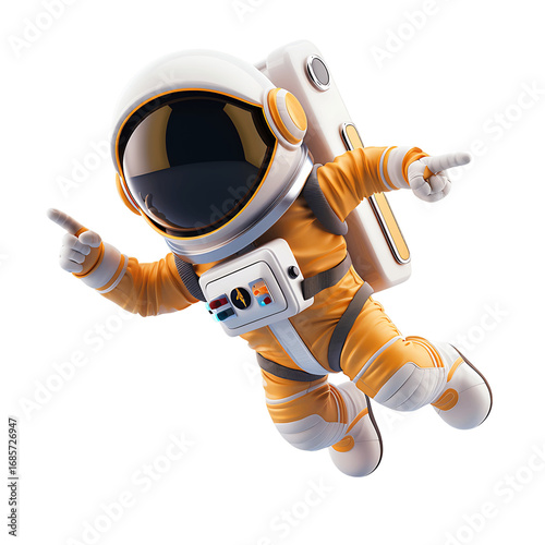 3D astronaut without background, isolated 