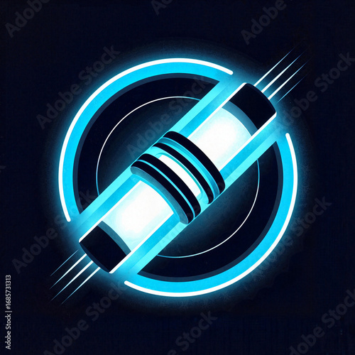 Modern ion thruster illustration with sleek design and glowing energy elements