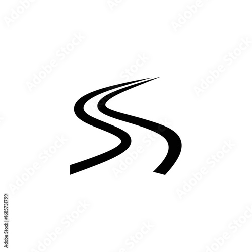 Two Winding Roads Icon Graphic Design.