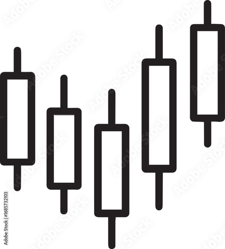 Stock market candlestick chart line vector icon