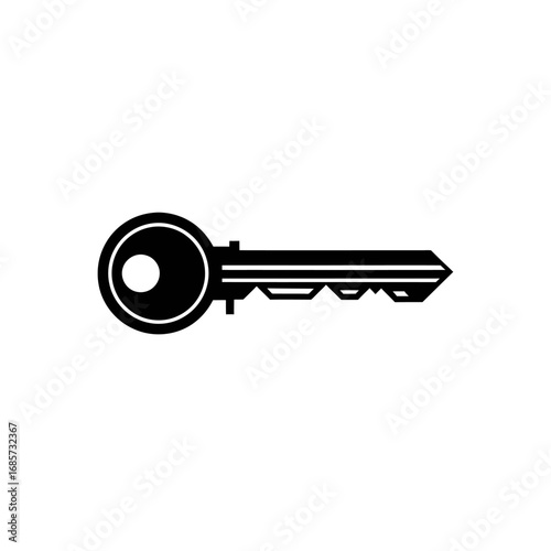 Simple Key Illustration - Security and Access Symbol.