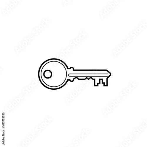 Simple line drawing of a key.