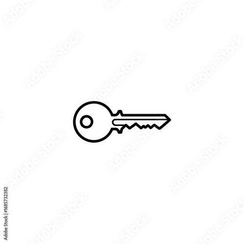 Simple Line Drawing of a Key.