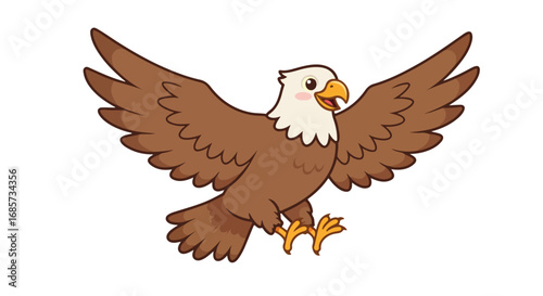Cartoon eagle flying illustration