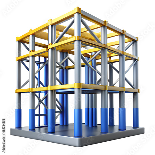 3D Model of Steel Building Frame Structure 