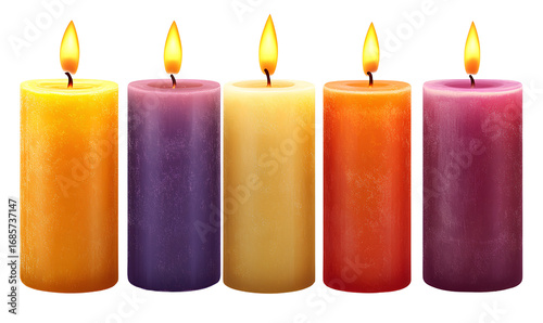 candles isolated on a transparent background.