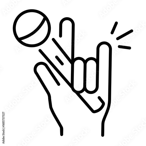 An outline style icon depicting rapper mic