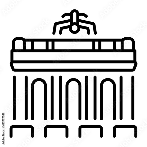 An outline style icon depicting grand terminal