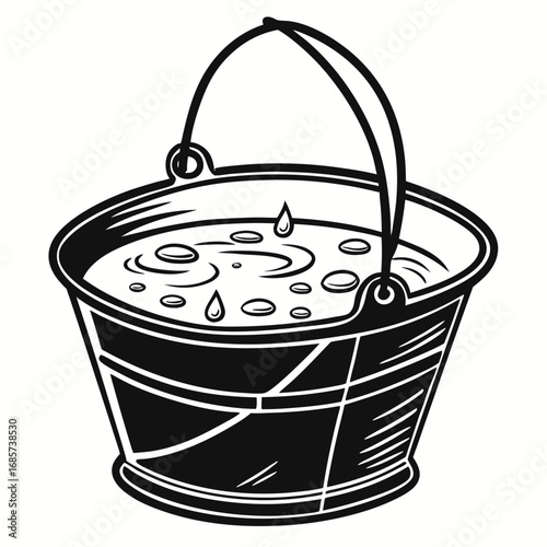 vector illustration of a bucket