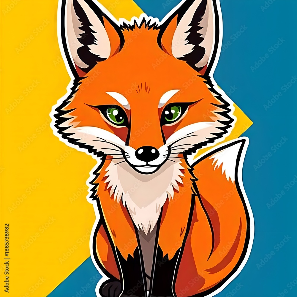 Obraz premium Vector illustration of fox 