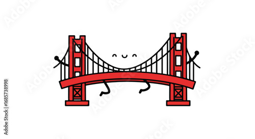 Cartoon golden gate bridge illustration