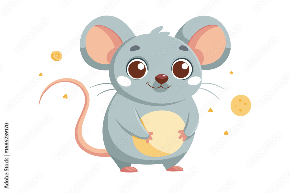 Obraz premium Cute Mouse Cartoon Vector Illustration