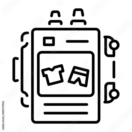 An outline style icon depicting astronautics