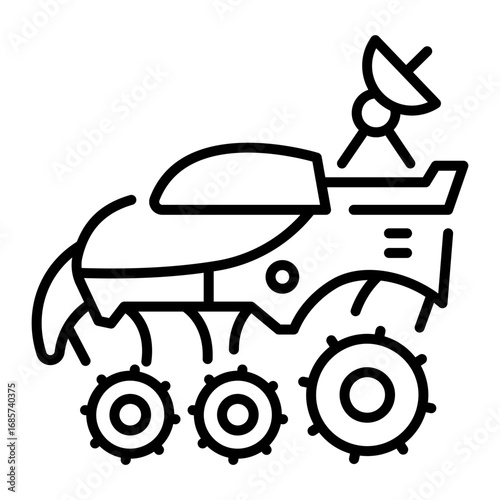 An outline style icon depicting reentry vehicle