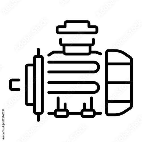 A line style icon showing electric propulsion