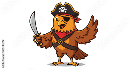 Cartoon pirate bird