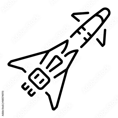 A linear style icon representing spacecraft