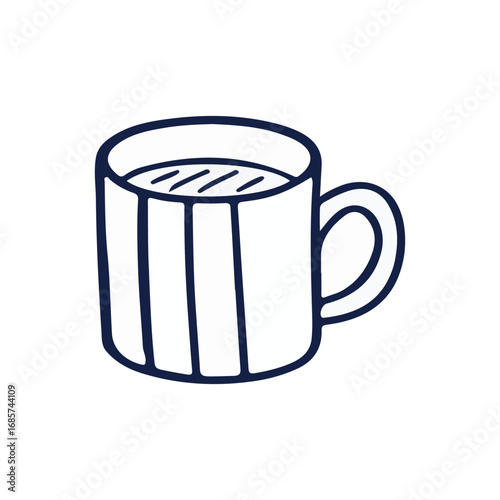A hot beverage in a white ceramic mug with a handle, perfect for a morning coffee or tea