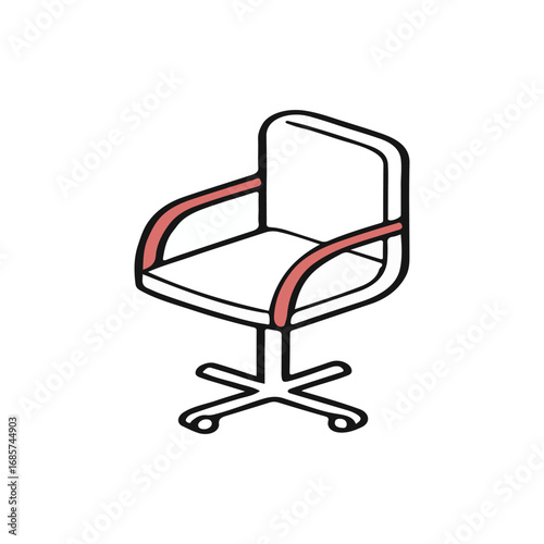 A sleek black leather office chair on wheels provides comfortable, contemporary seating for a manager's workspace