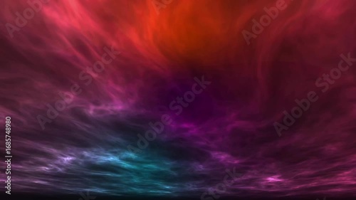 Surreal visualization of a cosmic event, with swirling glowing blue plasma energy creating an abstract celestial background divided by a mysterious dark rift