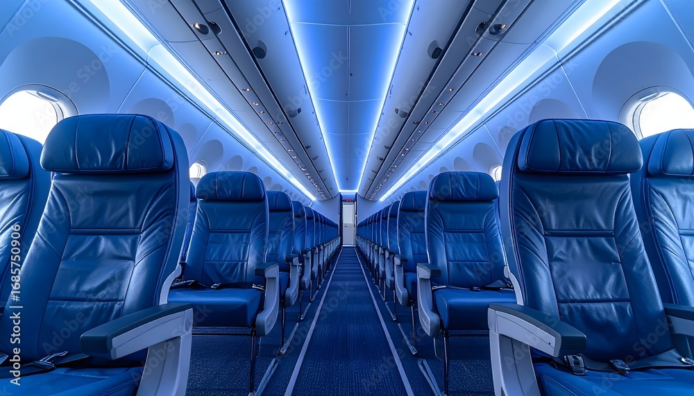 Obraz premium Commercial Airline Cabin Interior