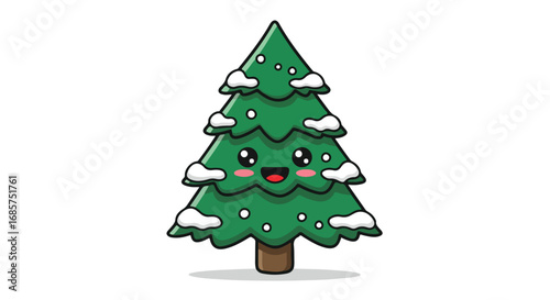 Cute cartoon christmas tree graphic design