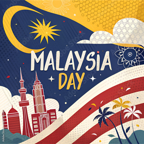 Happy Malaysia Day Background Celebration Design