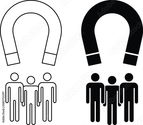 Attracting Customers Magnet Pulling People Towards it