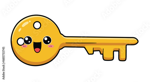 Cute cartoon key illustration