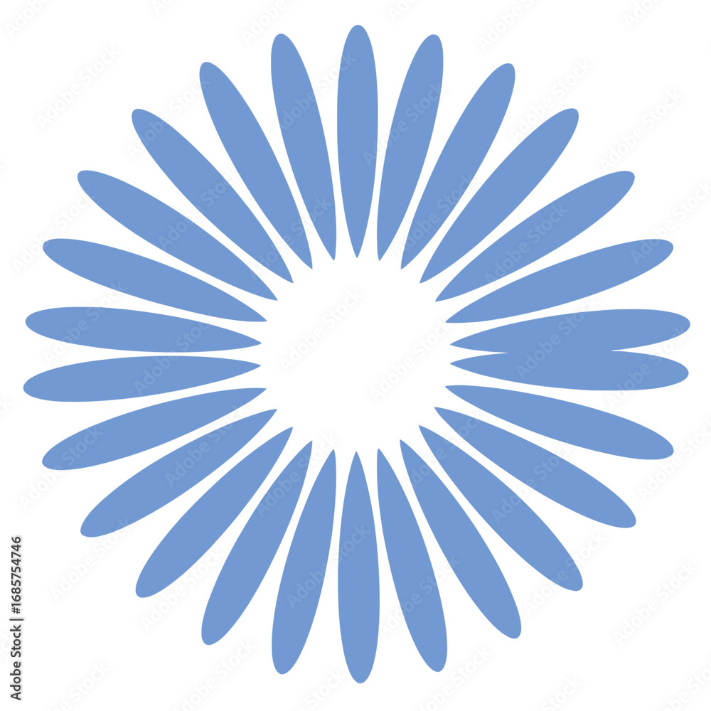 Obraz premium Vector art of a stylized blue daisy flower graphic isolated on a, representing nature and simplicity