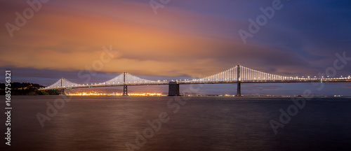 San Francisco Bay bridge in the evening. 