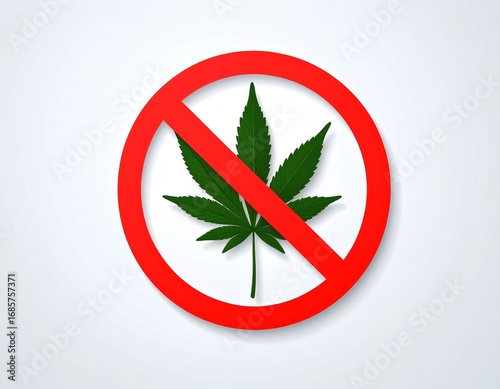 Prohibition of Cannabis Leaf Symbol.