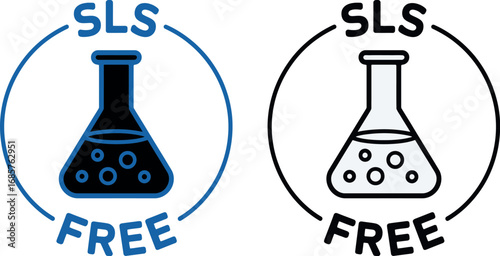 Laboratory flask icon signifying SLS free, representing safety and purity for products.