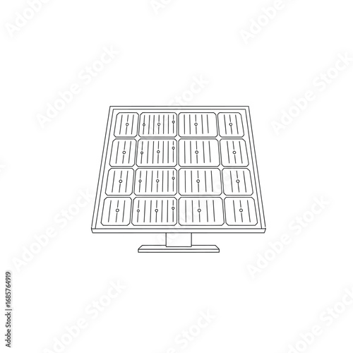 Vector art of solar panel icon, renewable energy source, photovoltaic cell sign