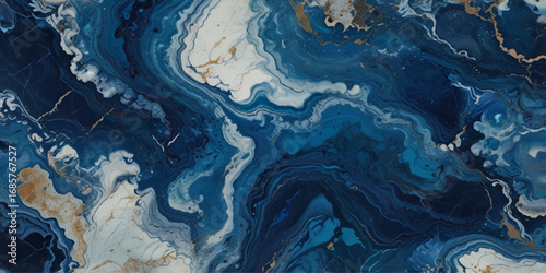 Beautiful abstract blue and white marble luxurious wall grunge background. Blue marble stone wall texture.	

