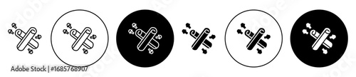 Cinnamon stick cloves icon set. Cinnamon stick cloves vector symbol in black filled and outlined style.