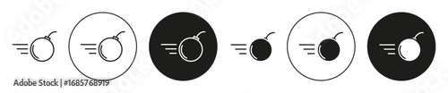 Demolition bomb icon set. Demolition bomb vector symbol in black filled and outlined style.