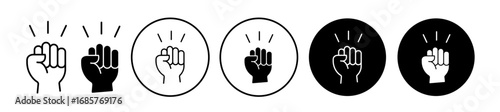 Willpower icon set. Willpower vector symbol in black filled and outlined style.