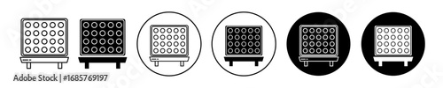 The four connect game icon set. The four connect game vector symbol in black filled and outlined style.