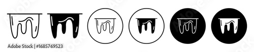 Dripping slime icon set. Dripping slime vector symbol in black filled and outlined style.