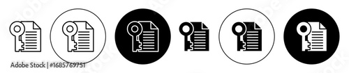 Keyword icon set in black filled and outlined style. suitable for UI designs