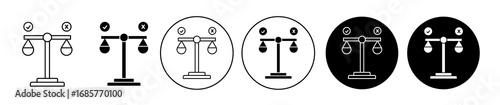 Ethics icon set in black filled and outlined style. suitable for UI designs