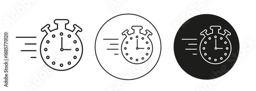 Fast Processing icon set in black filled and outlined style. suitable for UI designs