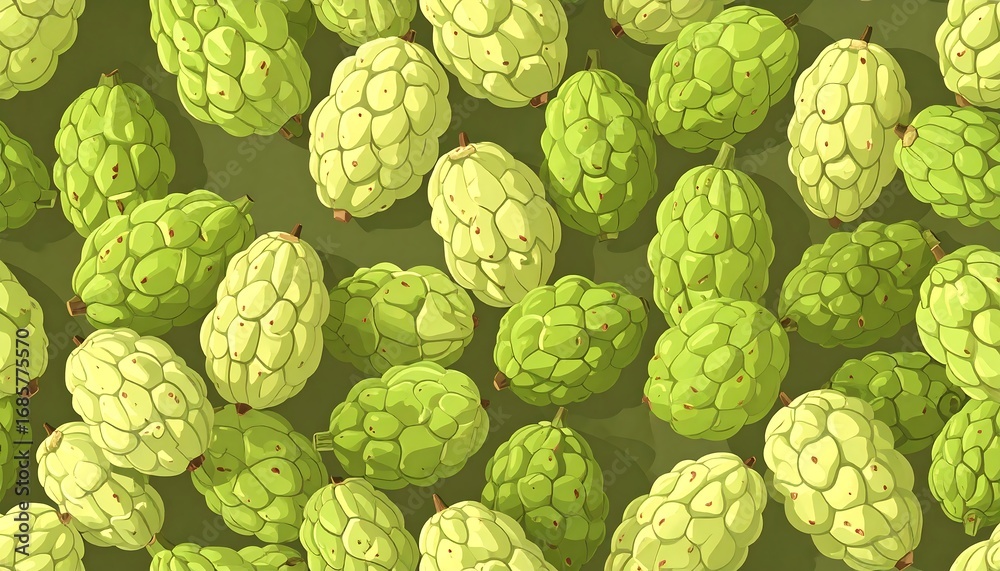 Obraz premium Green Fruits Pattern