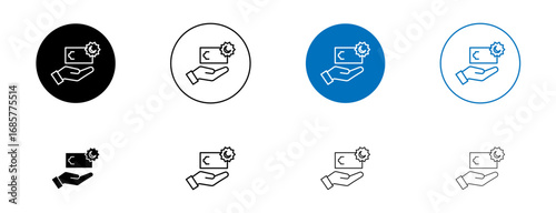 Zakat with money gift icons set. vector illustration