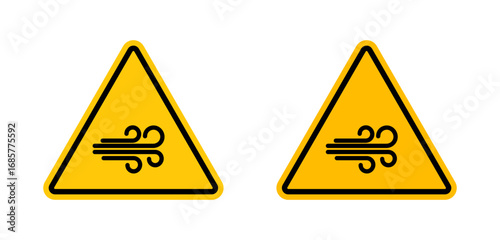 Wind warning signs set. vector illustration